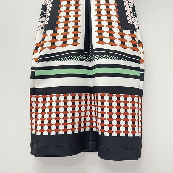 Clover Canyon Neoprene Sheath Dress Earth Tones Bold Print Graphic Sleeveless XS - Picture 7 of 11